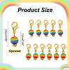 12Pcs Round Stripe Resin Pendant Stitch Markers HJEW-AB00724-2