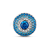 TINYSAND Rhodium Plated 925 Sterling Silver The World of Blue Cubic Zirconia European Beads TS-C-182-1