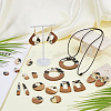 20Pcs 10 Styles Transparent Resin & Walnut Wood Big Pendants RESI-HS0001-01E-5