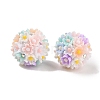 Handmade Luminous Polymer Clay Rhinestone Beads CLAY-H003-04-3