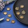 Flat Round Alloy Pendant Cabochon Settings X-PALLOY-N0088-38AB-NF-5