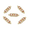 Brass Micro Pave Clear Cubic Zirconia Connector Charms with Enamel KK-E068-VB398-2-1