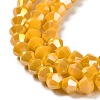 Opaque Solid Color Electroplate Glass Beads Strands GLAA-F029-P4mm-A04-3