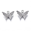 Brass Micro Pave Clear Cubic Zirconia Charms ZIRC-S069-022P-1