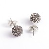 (Jewelry Parties Factory Sale)Polymer Clay Rhinestone Ball Stud Earrings EJEW-O041-02J-1