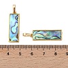 Rack Plating Natural Paua Shell Pendants KK-E059-14G-3