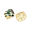 Synthetic Malachite Stud Earrings EJEW-A114-12G-2