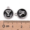 Platinum Plated Alloy Charms X-ENAM-S118-02Y-P-3