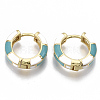 Brass Huggie Hoop Earrings EJEW-S209-06C-2