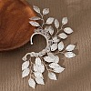 Alloy Leaf Cuff Earrings EJEW-P246-02S-1