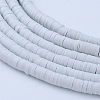 Flat Round Handmade Polymer Clay Bead Spacers CLAY-R067-4.0mm-39-3