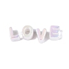 UV Plating Opaque Rainbow Iridescent Acrylic Beads OACR-P010-23B-4