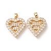 Valentine's Day Brass Micro Pave Clear Cubic Zirconia Pendants KK-A304-24D-G-1
