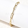 304 Stainless Steel Paperclip Chain Bracelets for Women BJEW-Z140-01G-3