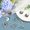 CRASPIRE 8 Sets 4 Colors Zinc Alloy & Resin Coin Screw Rivet FIND-CP0001-89-4