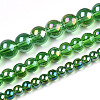 Electroplate Transparent Glass Beads Strands GLAA-T032-T8mm-AB07-4