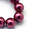 Baking Paint Pearlized Glass Pearl Round Bead Strands HY-Q330-8mm-72-3