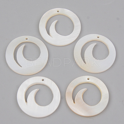 Natural Freshwater Shell Pendants SHEL-R049-06-1