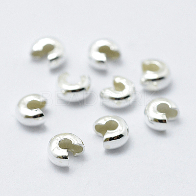 925 Sterling Silver Crimp Bead Cover STER-L063-06A-S-1