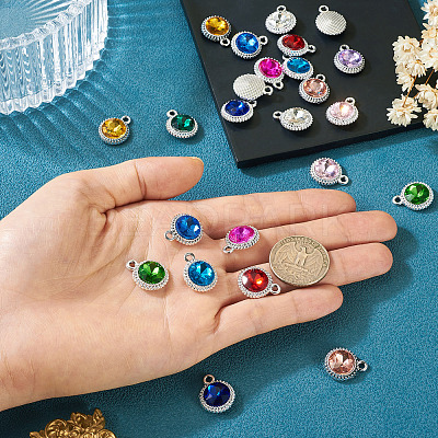24Pcs 12 Colors K5 Glass Pendants FIND-TA0007-92P-1