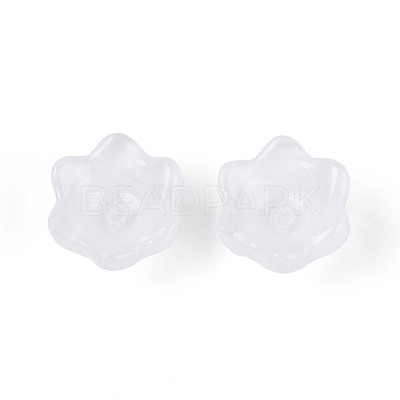 Transparent Spray Painted Glass Bead Caps A-GLAA-Q089-002A-003-1
