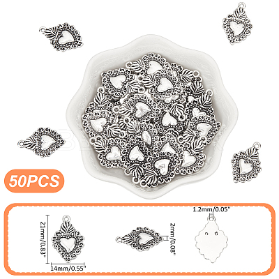 50Pcs Tibetan Style Alloy Pendants TIBEP-UN0001-18-1