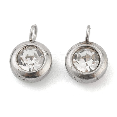 304 Stainless Steel Rhinestone Charms STAS-Z009-04-04P-1