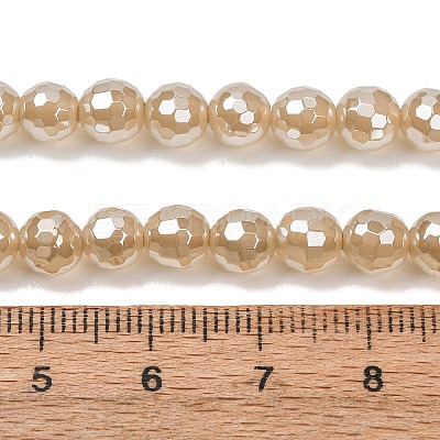Electroplated Natural Agate Beads Strands G-B191-A07-6mm-07-1
