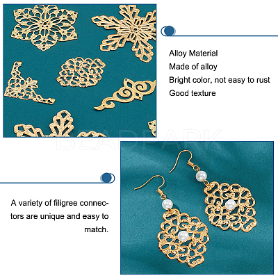 5 Style Iron Filigree Joiners Links IFIN-PH0001-95-1