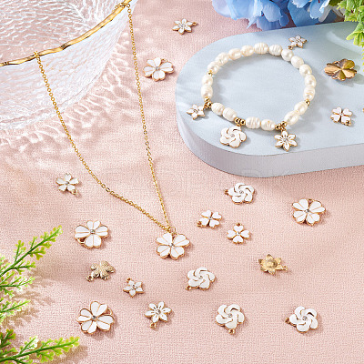 48Pcs 6 Styles Alloy Enamel Pendants ENAM-TA0003-40-1