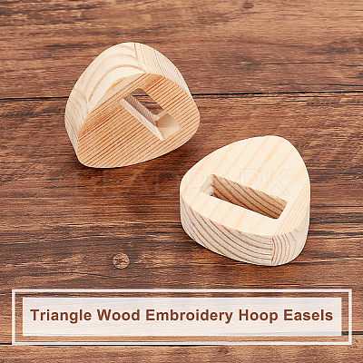 Triangle Wood Embroidery Hoop Easels TOOL-WH0155-48-1