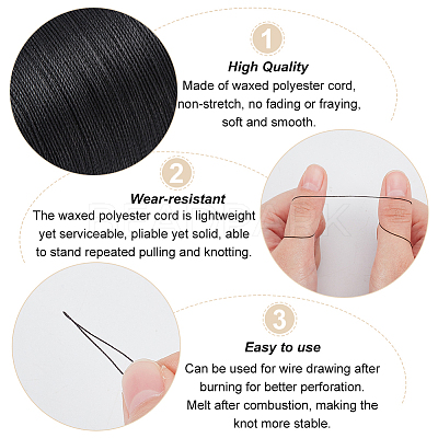 Round Waxed Polyester Thread String YC-OC0001-07A-01-1