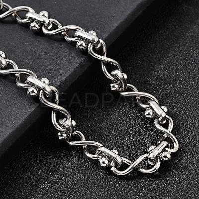 304 Stainless Steel Infinity Link Chain Bracelets for Women BJEW-K226-14B-P-1