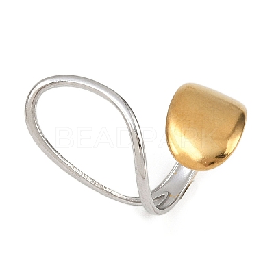 Adjustable 304 Stainless Steel Cuff Rings for Women LS-RJEW-B135-01GP-04-1
