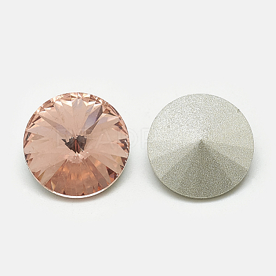 Pointed Back Glass Rhinestone Cabochons X-RGLA-T086-14mm-08-1
