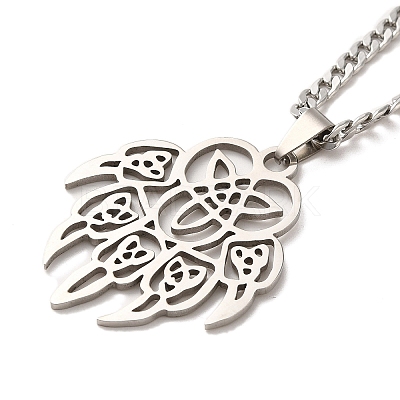 Non-Tarnish 201 Stainless Steel Irish Knot Pendant Necklaces LS-NJEW-D066-01P-1