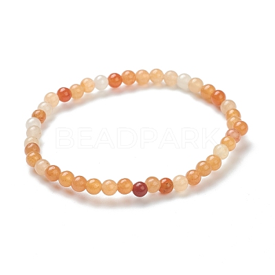 Natural Red Aventurine Beaded Stretch Bracelets BJEW-A117-A-24-1