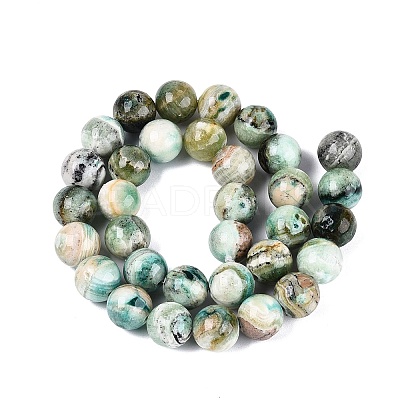 Natural Green Line Jasper Beads Strands G-B128-A03-05-1