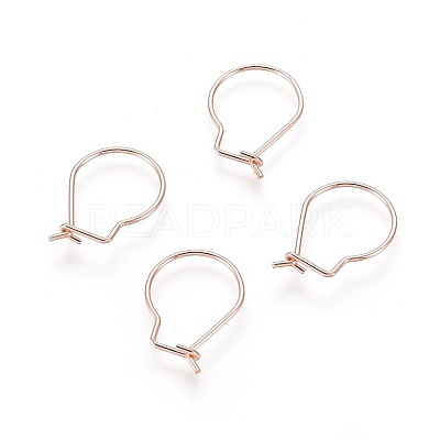 304 Stainless Steel Hoop Earrings Findings STAS-H436-02RG-1