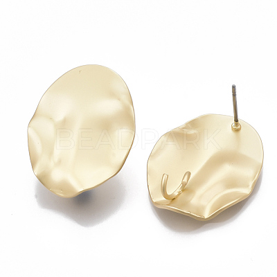 Smooth Surface Alloy Stud Earring Findings X-PALLOY-T064-35MG-1