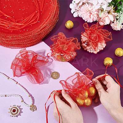 100Pcs Organza Bags ABAG-NB0002-12D-1