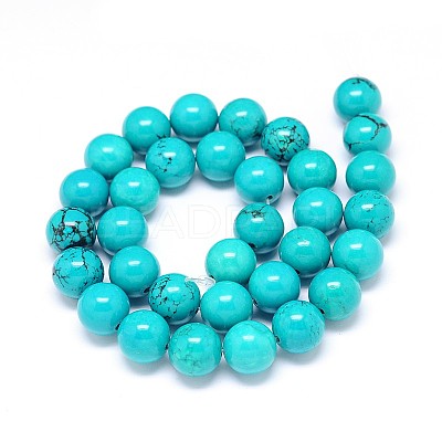 Natural Magnesite Round Bead Strands TURQ-E022-38B-12mm-1