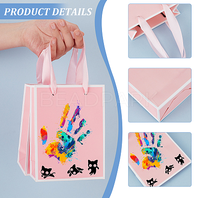 Folding Paper Gift Bags with Handle ABAG-WH0045-21B-1