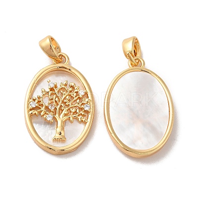 Brass Shell Pendants KK-M243-34G-1