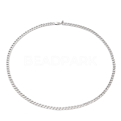 Non-Tarnish Men's 304 Stainless Steel Cuban Link Chain Necklaces NJEW-JN03170-02-1