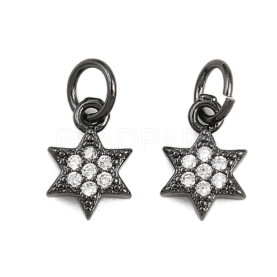 Brass Micro Pave Cubic Zirconia Pendants ZIRC-K070-41B-1