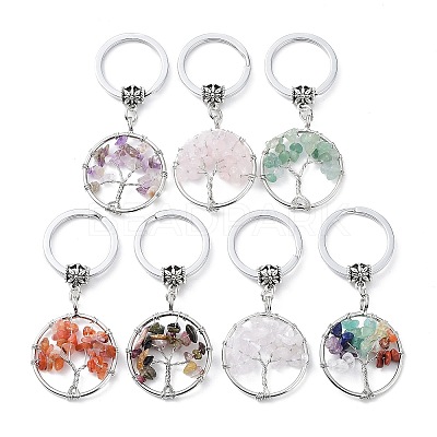 Natural/Synthetic Mixed Stone Keychain KEYC-E023-03-1