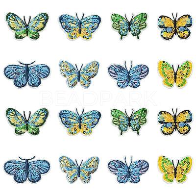 16Pcs 8 Styles Polyester Iron on Clothing Patches PATC-CJ0001-05-1