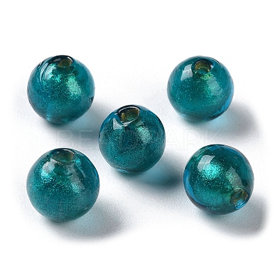 Handmade Gold Sand Lampwork Beads Strand LAMP-Z007-07C-1