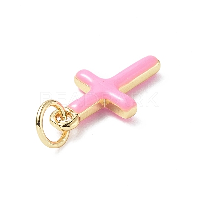 Real 18K Gold Plated Eco-Friendly Rack Plating Brass Enamel Pendants KK-F845-40G-05-1
